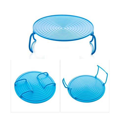 UPKOCH 2 Piezas de Rejillas de Cocina de Vapor Doble Capa Rejillas de Comida Al Vapor Soportes para Platos Al Vapor Microondas Canasta de Cocina Salvamanteles para El Hogar (Azul)