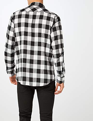 Urban Classics Checked Flanell Shirt - Camisa, color negro / blanco, talla M