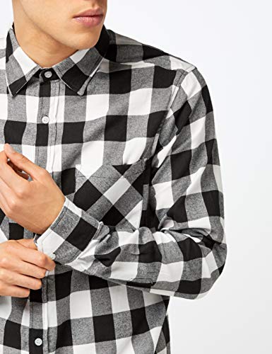 Urban Classics Checked Flanell Shirt - Camisa, color negro / blanco, talla M