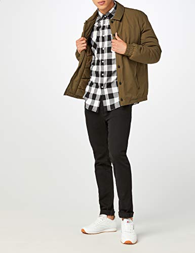 Urban Classics Checked Flanell Shirt - Camisa, color negro / blanco, talla M