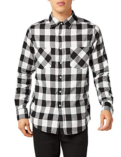 Urban Classics Checked Flanell Shirt - Camisa, color negro / blanco, talla M