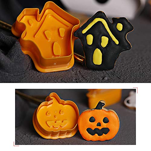 URFEDA Moldes de Silicona para Halloween, Molde de Pastel de Halloween DIY, Molde de Corte de Galletas de plástico Herramienta de horneado para Tazas de Muffins de Chocolate Cubo de Hielo