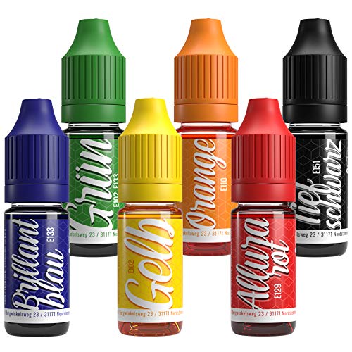 V2 Colorante alimentario de vaina extremadamente concentrado, líquido para colorear bebidas, masas, coberturas y todos los demás productos alimenticios set de 6 colores