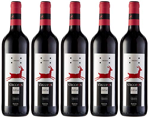 Vacceos Crianza Vino Tinto Tempranillo D.O Rueda - 6 Botellas de 750 ml - (Total 4.5 L) BODEGA CUATRO RAYAS