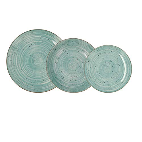 Vajilla completa moderna de porcelana para 6 personas (18 piezas)|Platos llanos, Platos hondos, Platos postre