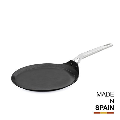 Valira | Aire Crepera Premium de 28 cm Hecha en España, Aluminio Fundido con Antiadherente Reforzado, Apta para inducción, Negro