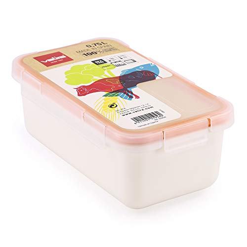 Valira - Juego de 3 Contenedores Porta Alimentos 100% Herméticos de Plástico Cerámico, Recambios Gama Collection, Medidas 0.75L + 0.5L + 0.4L, Color Blanco