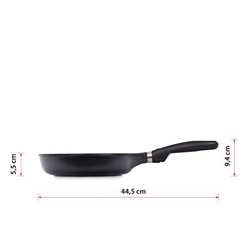 Valira Origen Gas-Vitro Sartén, Aluminio, Negro, ø 24cm