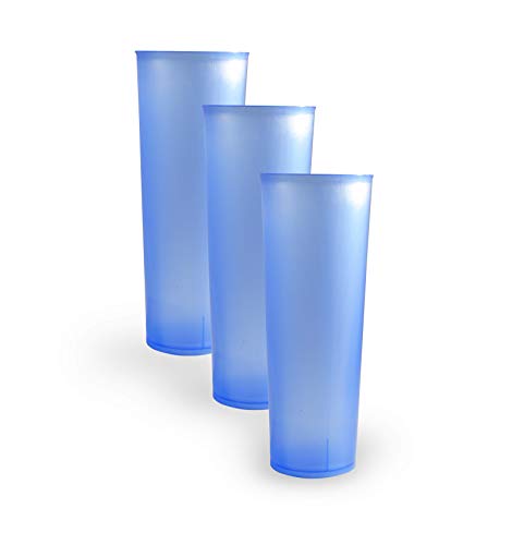 Vaso Tubo de Plástico Reutilizable. Color Azul. Cantidad 50 Unids / Bolsa 10. Cap. 330ml. Vasos de plástico para fiestas, celebraciones,etc. - REUTILIZABLES