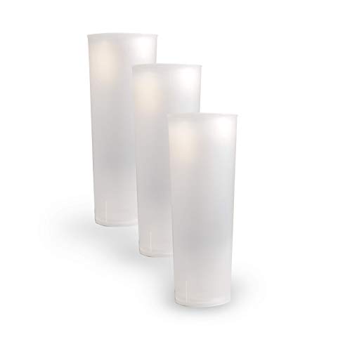 Vaso Tubo Plástico Reutilizable. Cantidad 50 Unids/Bolsa 10. Cap. 330ml. Vasos de plástico para cumpleaños, Fiestas, etc.- Reutilizables