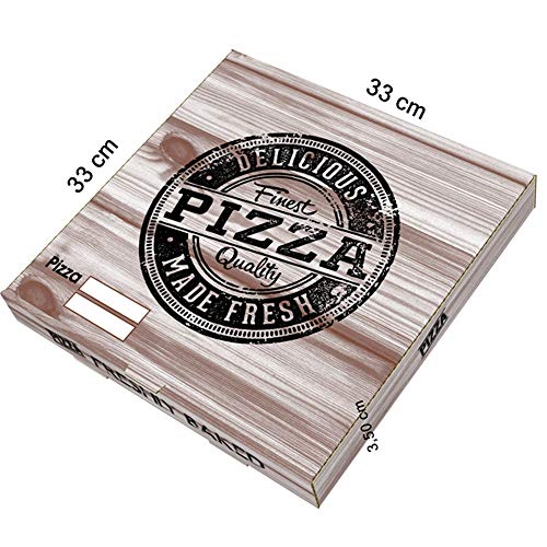 VASOMADRID, S.L. 100 UDS Cajas Pizza Cartón Kraft (de 26x26cm a 40x40cm). Caja ECOLÓGICA DESECHABLE para pizza Bonito DISEÑO