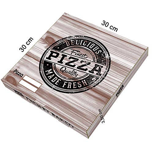 VASOMADRID, S.L. 100 UDS Cajas Pizza Cartón Kraft (de 26x26cm a 40x40cm). Caja ECOLÓGICA DESECHABLE para pizza Bonito DISEÑO