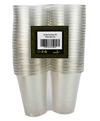 Vasos de plástico transparente - 300 ml - 10 oz - 50 vasos desechables perfectos para café con hielo, jugo, té de burbujas, batidos y vasos de frutas (tapas no incluidas)