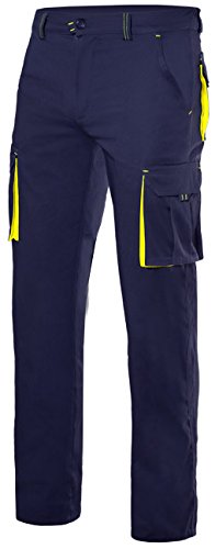 Velilla 103008S/C1-20/T34 Pantalones, Azul marino y amarillo fluorescente, 34