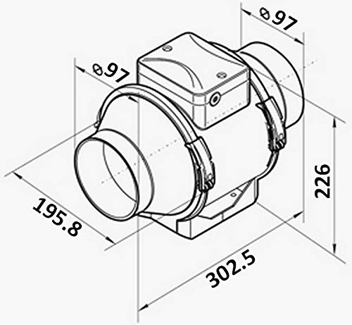 Ventilador de tubo 100 mm para hostelería y empresas