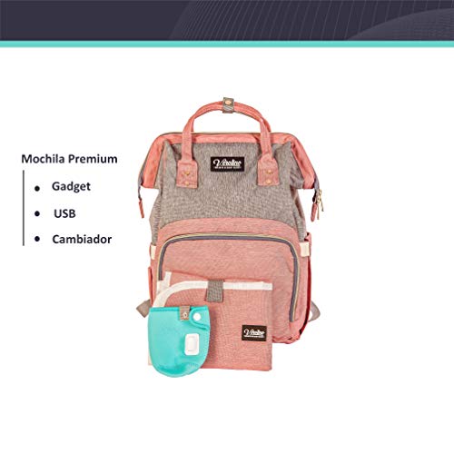 Verolino Mochila Pañalera Cambiador Pañales USB Multifuncional para Cochecito - [ Modelo PREMIUM ]