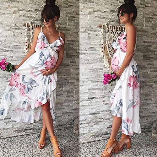 Vestido De Verano De Maternidad De La Flor Vestido Tamaños Cómodos De Maternidad De Mujer Festiva De Maternidad Vestir Ropas Embarazadas Vestido De Maternidad del Embarazo Todavía Vestidos De Novia