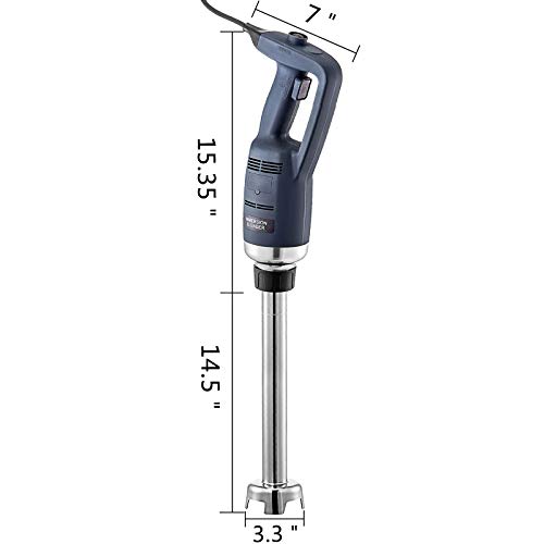 VEVOR Batidoras de Mano Profesional 350w Triturador Industrial de Cocina 4000-16000 RPM Licuadora de Inmersión Comercial de 14.5 Pulgadas de Velocidad Variable Más Profundamente 40cm (Azul)