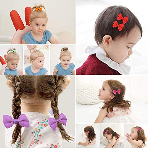 Viccess 40pcs Lazos Bebe Niña y 100pcs Gomas Pelo Niña,Lazos Pelo Niña Diademas Bebe Niña Lazo Accesorios Pelo Horquillas para el Pelo Niña