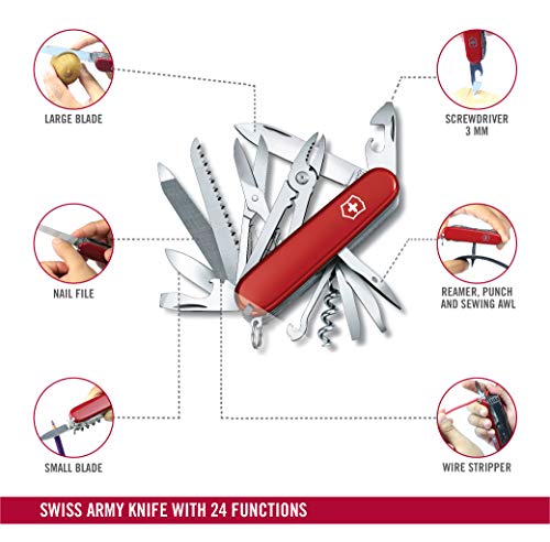 Victorinox Huntsman 1.3773 - Cuchillo navaja con 24 funciones, color rojo