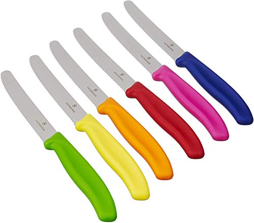 Victorinox - Juego de Cuchillos de Mesa con Mangos de Colores (6 Piezas)