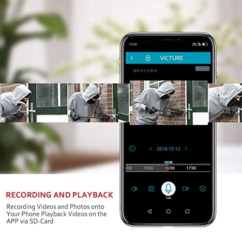 Victure FHD 1080P Caja Metálica Cámara IP de Vigilancia WiFi Exterior con Detección de Movimiento con Visión Nocturna Impermeable IP66 Audio de 2 vías compatible con IOS / Android