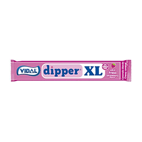 Vidal Dipper Xl Fresa Caramelo Masticable Sin Gluten - 100 unidades