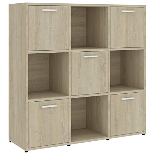 vidaXL Estantería Estante de Libros Mueble Archivador Decoración Oficina Habitación Estable Duradera de Aglomerado Color Roble Sonoma 90x30x90 cm