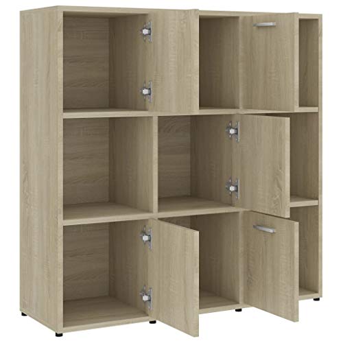 vidaXL Estantería Estante de Libros Mueble Archivador Decoración Oficina Habitación Estable Duradera de Aglomerado Color Roble Sonoma 90x30x90 cm