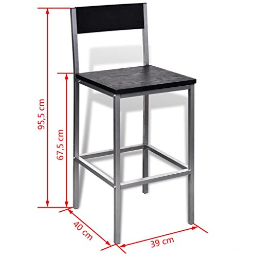 vidaXL Set de Mesa Alta y Taburetes Desayuno Muebles Bar Comedor Cocina Silla