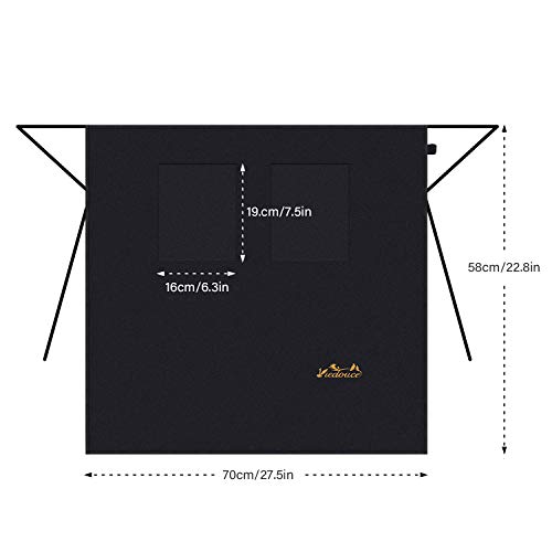 Viedouce 2 Paquetes Delantales,Cintura Corta Delantal Impermeable con 2 Bolsillos para Restaurante Chef Camarero Bartender Mitad,Delantale de Cocina para Hombres Mujeres (Negro)