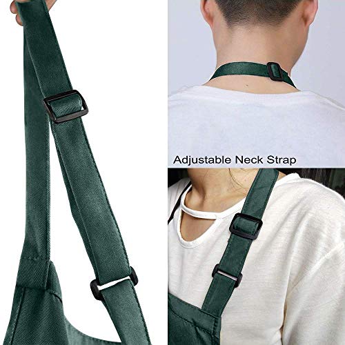 Viedouce 2 Piezas Delantales Impermeables Ajustables del Cocinero con Bolsillo Cocina Delantale de Cocina para Mujeres Hombres,Delantal Chefs Cocina para Cocinar/Hornear (Verde)