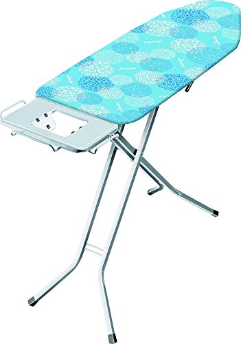 Vileda Solid - Tabla de planchar mediana, altura regulable 75 - 95 cm, superficie de planchado extra grande, estable y robusta, medidas: 122 x 44 cm, color azul