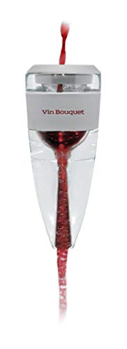 Vin Bouquet FIA 003 - Set Aireador con Peana, Aireación Instantánea Vino al Servir, Peana, Aireador, Base, Filtro y Bolsa en Terciopelo y Tapón de Vacío