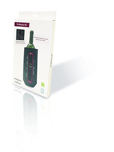 Vin Bouquet FIE 108 - Funda enfriadora con Termómetro de Velcro, Cubierta Enfriadora Gel, Velcro Ajustable, Ideal para Conservar el Vino