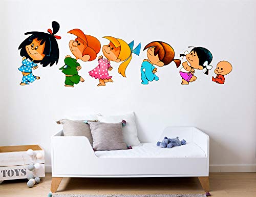 Vinilo Decorativo Infantil de Pared Familia Telerin – Autoadhesivo de fácil colocación – Habitación Infantil – Varias Medidas (90, 27)