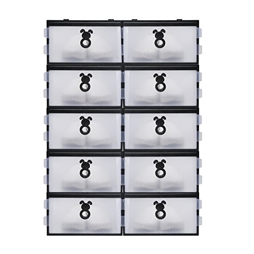 Vinteky® 10x Cajas Almacenaje plegable de plástico Zapatero DIY Cajón Organizador Transparente envase de la caja para zapatos Apilable Plegable Contenedor y Organizador para ropa,juguete,libro