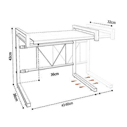 Vinteky Estante de Horno para Microondas, Estantería de Cocina, Ideal para Colgar Multifuncional Organizador Estantería Cocina, Negro