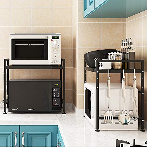 Vinteky Soporte para microondas, Estante de Cocina, Ideal para Colgar Multifuncional Organizador Estantería Cocina, Negro