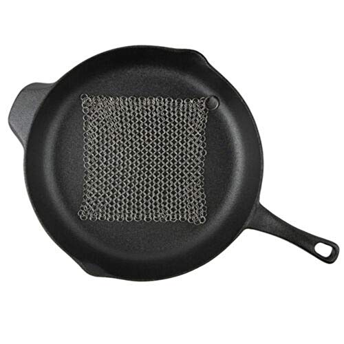 Vipithy Limpiador de depurador de cota de malla de acero inoxidable 1PC para utensilios de cocina de hierro fundido para el hogar QSR