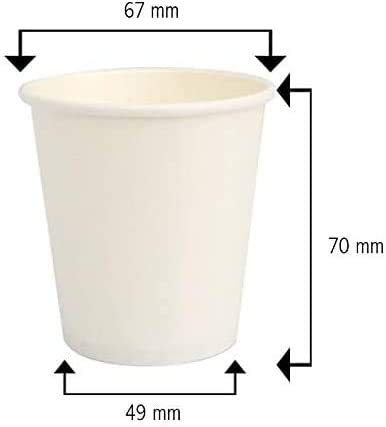 VIRSUS - 300 vasos de papel para agua, 180 ml, color blanco, biodegradables, cartón