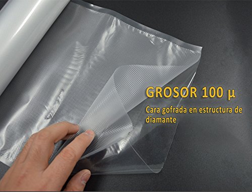 VITAL VAC® - 6 Rollos Gofrados 28x500cm para Bolsas de Envasadoras al Vacío Domésticas - Envasado al Vacío de Alimentos, Sous Vide - Compatibles con Silvercrest, Foodsaver, Jata, Cecotec, etc.