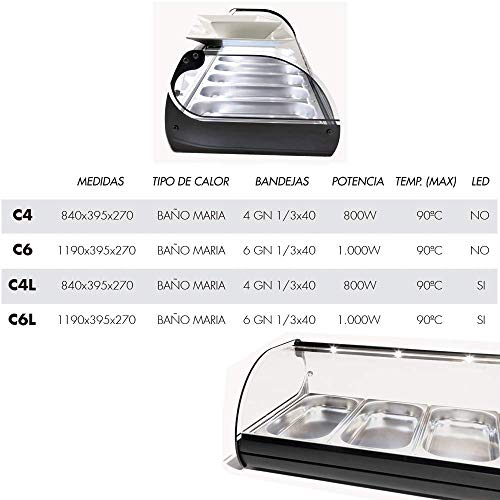 Vitrina Calienta Tapas 6 bandejas - Maquinaria Bar Hostelería