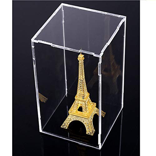 Vitrina de Exhibición Transparente con Base Negro Caja de Exposición para Figuras de Anime Figuritas Estatuas 3D - 19x15x37cm