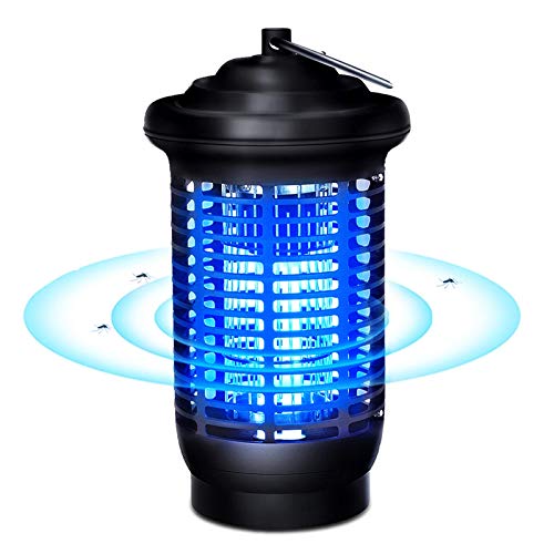 VOKSUN Lámpara Anti Mosquitos, 15W UV Electrico Mata Mosquitos 360° Repelente Zapper de Mosquitos con IPX4 Impermeable, 2000V Trampas para Insectos Mosquito Killer Interior y Exterior