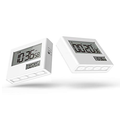 VOLUEX Temporizador de Cocina, Temporizador y Reloj 2 en 1, Temporizador Digital para Cocina con Pantalla LCD Grande y función de Cuenta Regresiva con Alarma y Respaldo magnético