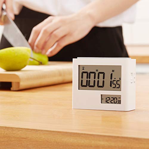 VOLUEX Temporizador de Cocina, Temporizador y Reloj 2 en 1, Temporizador Digital para Cocina con Pantalla LCD Grande y función de Cuenta Regresiva con Alarma y Respaldo magnético