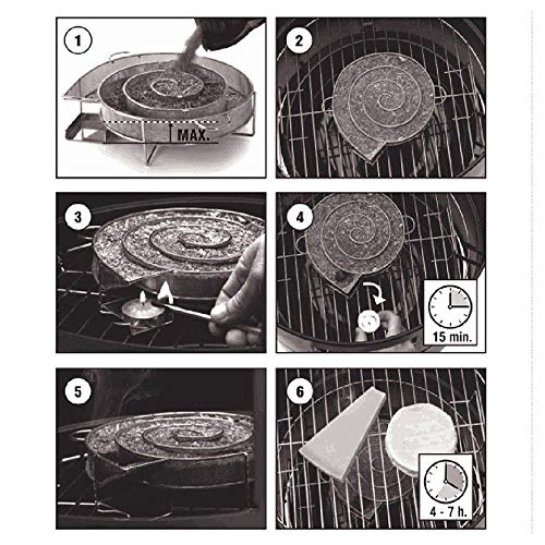 Volwco - Generador de Humo frío para Barbacoa, Grill o Fumador de Madera, Caja de ahumador de gránulos para ahumar, salmón Humo, Cerdo y más, Tiempo de Humo de hasta 4 – 7 Horas