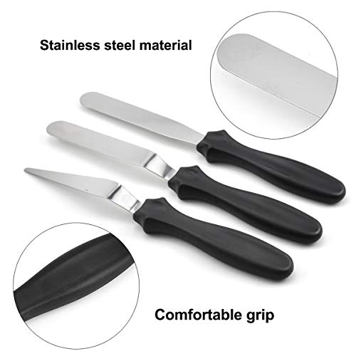 wangjiangda Espátula Reposteria 3 Piezas Espatula Cocina Acero Inoxidable en Ángulo Pasteleria Utensilios Espátulas de Glaseado Hornear Utensilios 4 Inch