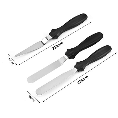 wangjiangda Espátula Reposteria 3 Piezas Espatula Cocina Acero Inoxidable en Ángulo Pasteleria Utensilios Espátulas de Glaseado Hornear Utensilios 4 Inch